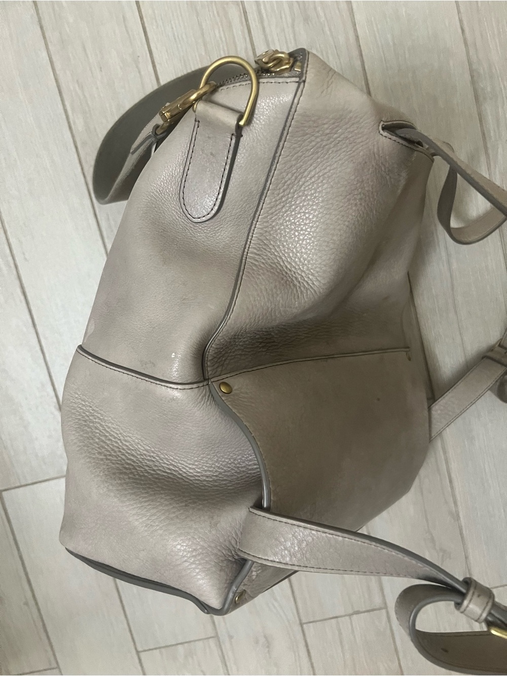 Shinola Gray Leather Convertible Pocket Backpack - Picture 6 of 7
